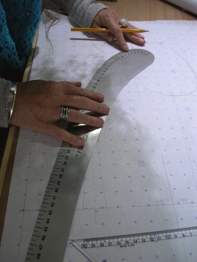 Student Drafting the Bodice Block